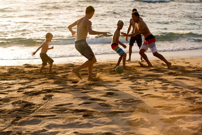 boys soccer beach