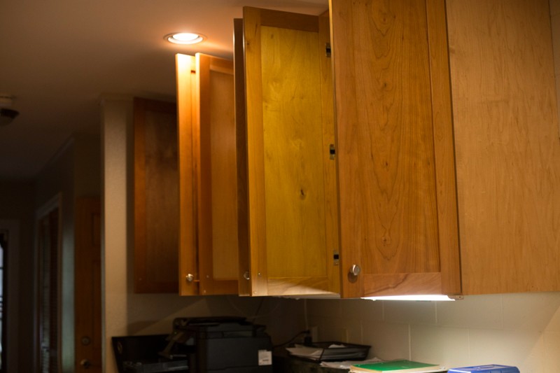 cupboard doors open